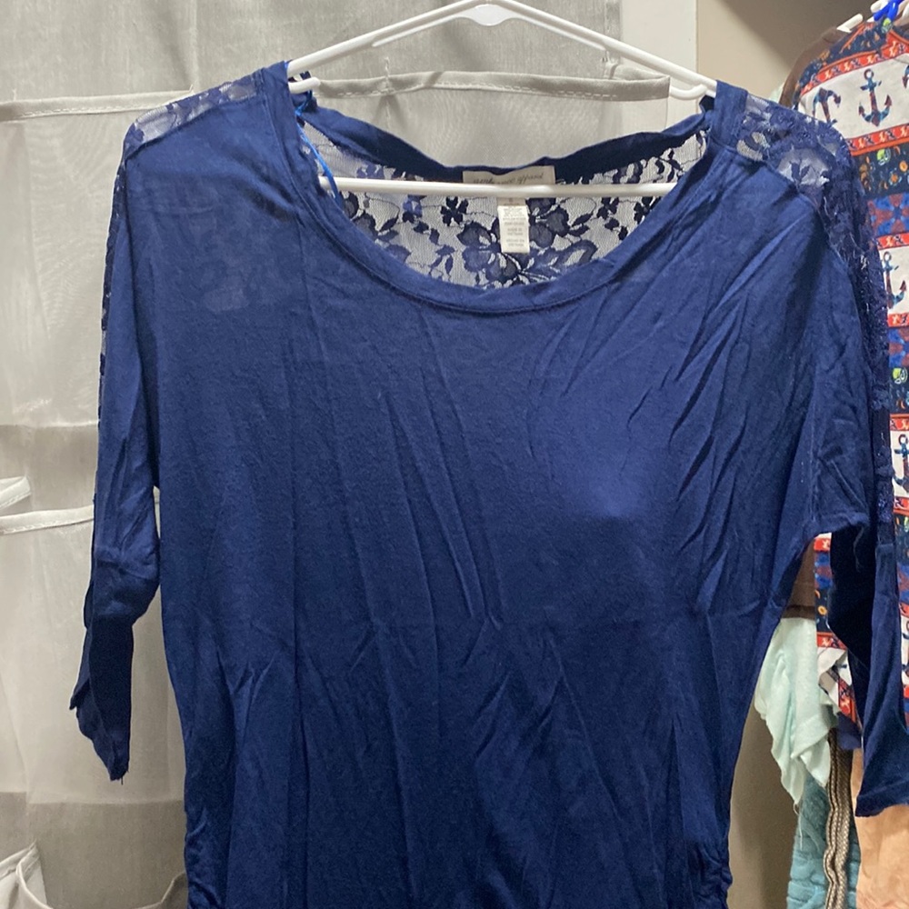 Navy top with lace